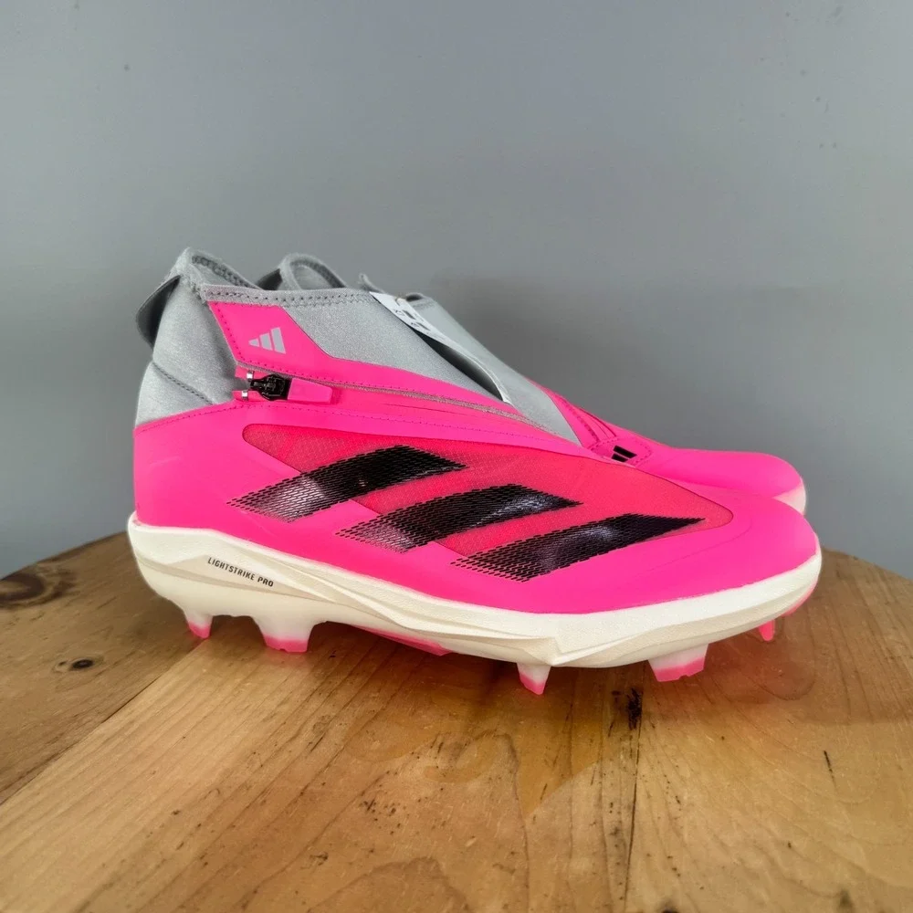 Adidas Adizero Impact+ TPU BSB Men's Size 12.5 Baseball Cleats Molded Pink Grey‎